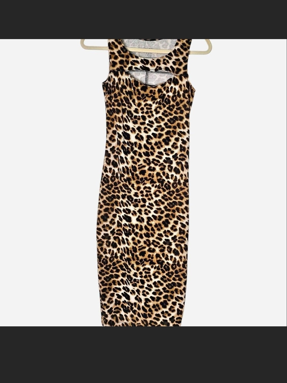New York & Company Leopard Print Midi Dress - Brown/Black